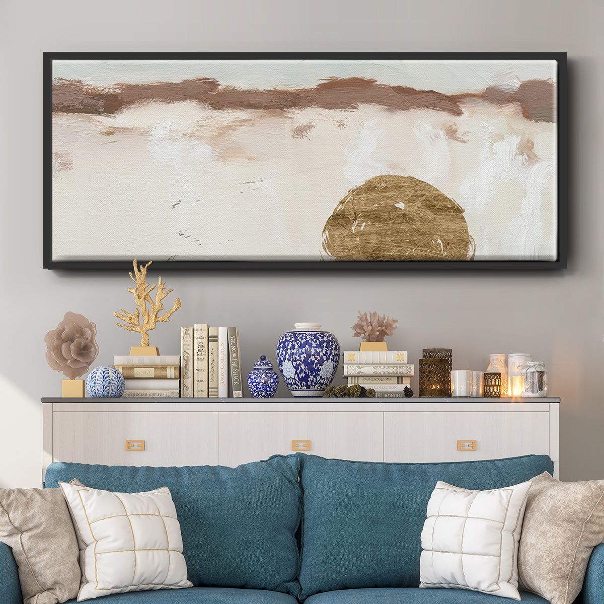 Winter Medallion III - Floater Framed Canvas Print