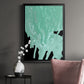 Teal Cascade I - Modern Framed Canvas Print