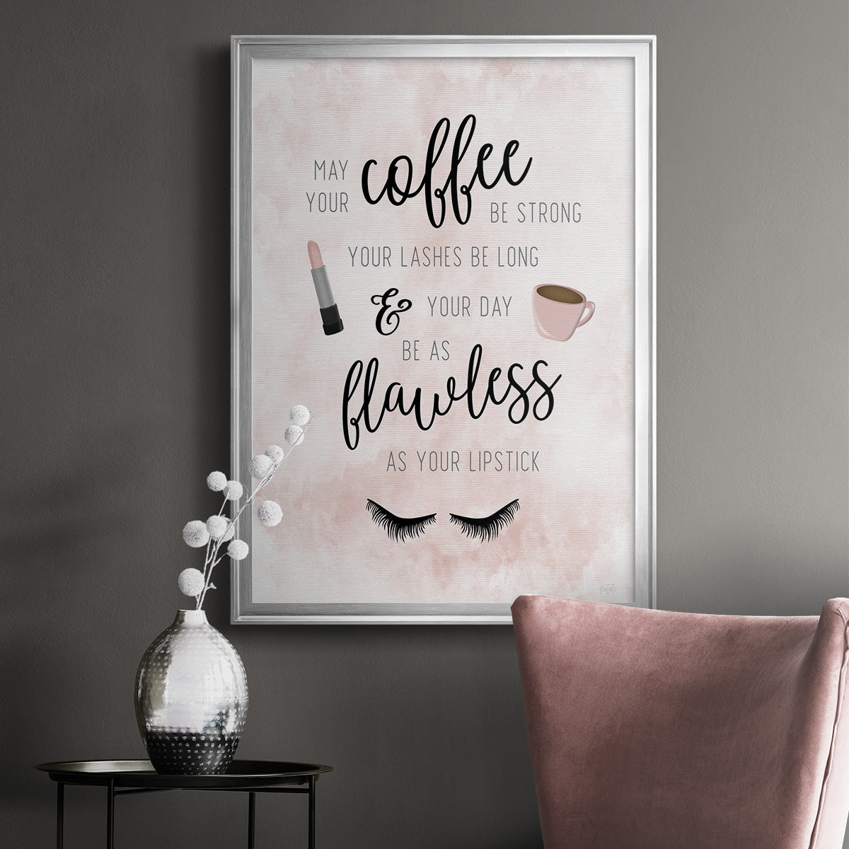 May Your Coffee Be Strong - Modern Framed Canvas Print