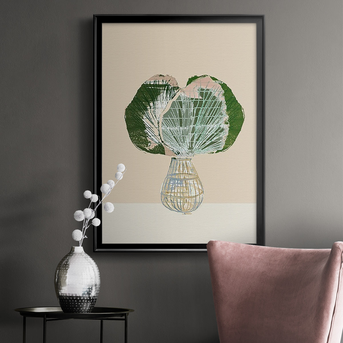 Woven Tropical Leaf I - Modern Framed Canvas Print