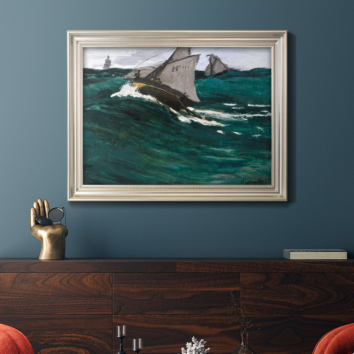 The Green Wave - Ornate Framed Canvas Print