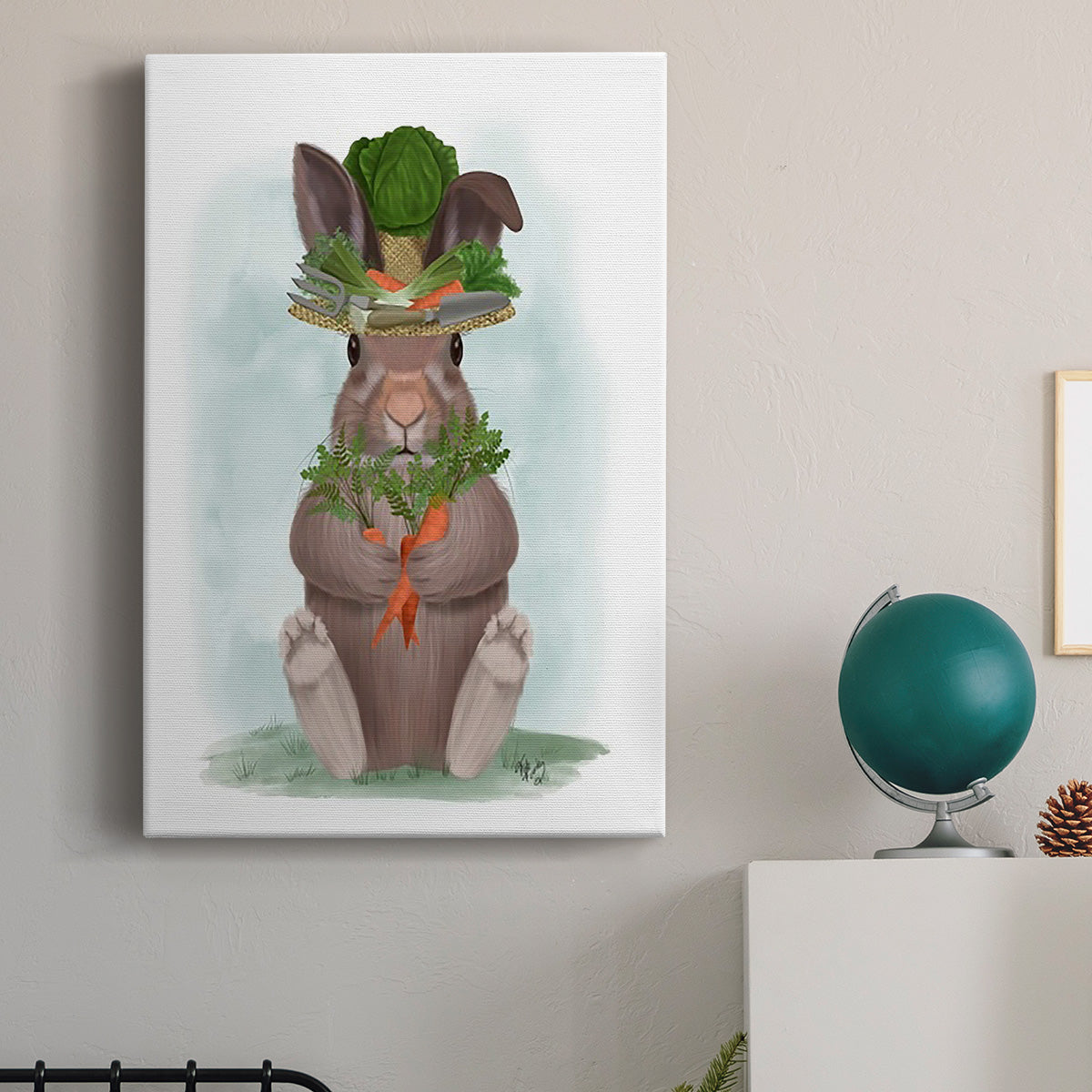 Rabbit Carrot Hat Premium Gallery Wrapped Canvas - Ready to Hang