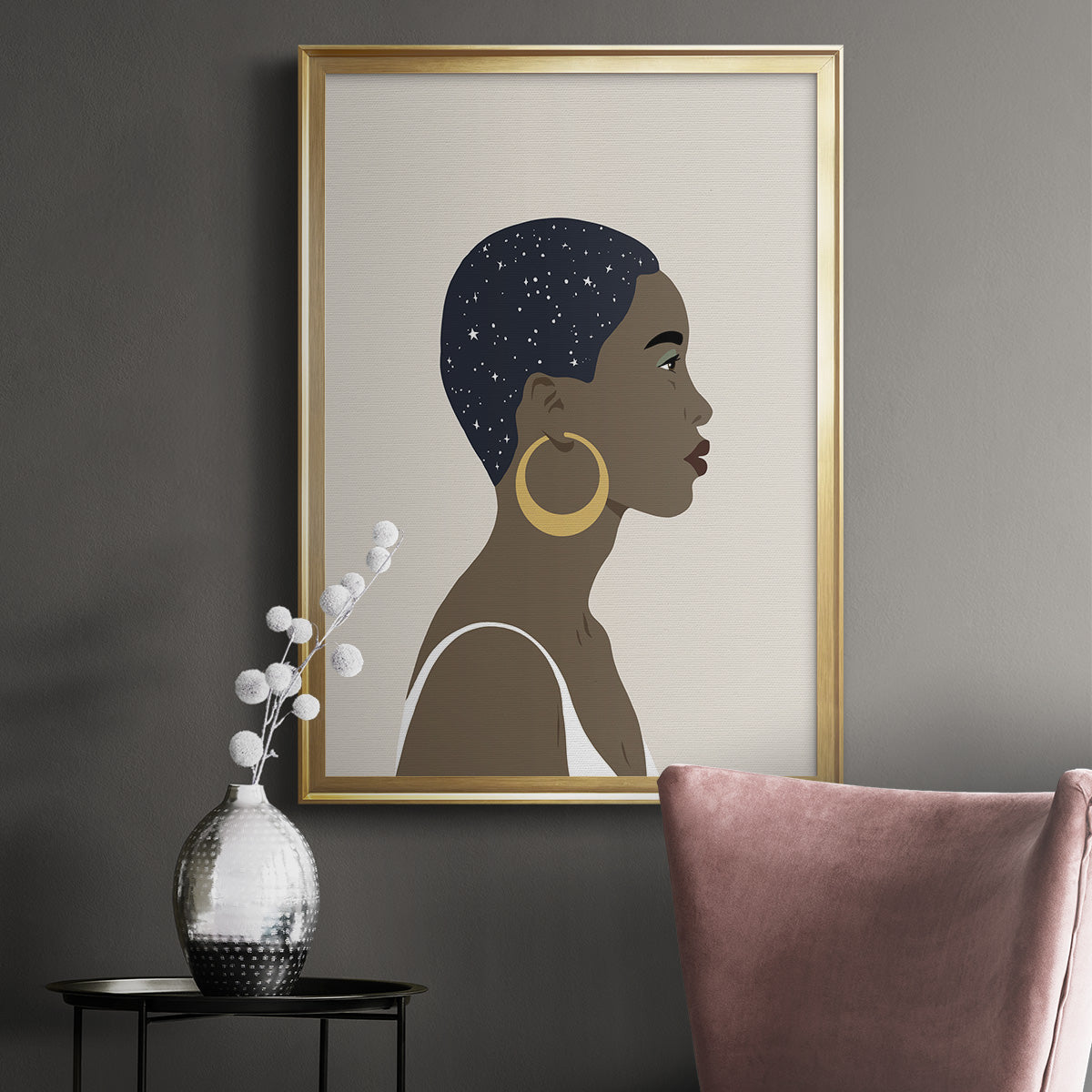 Heavenly Hair IV - Modern Framed Canvas Print