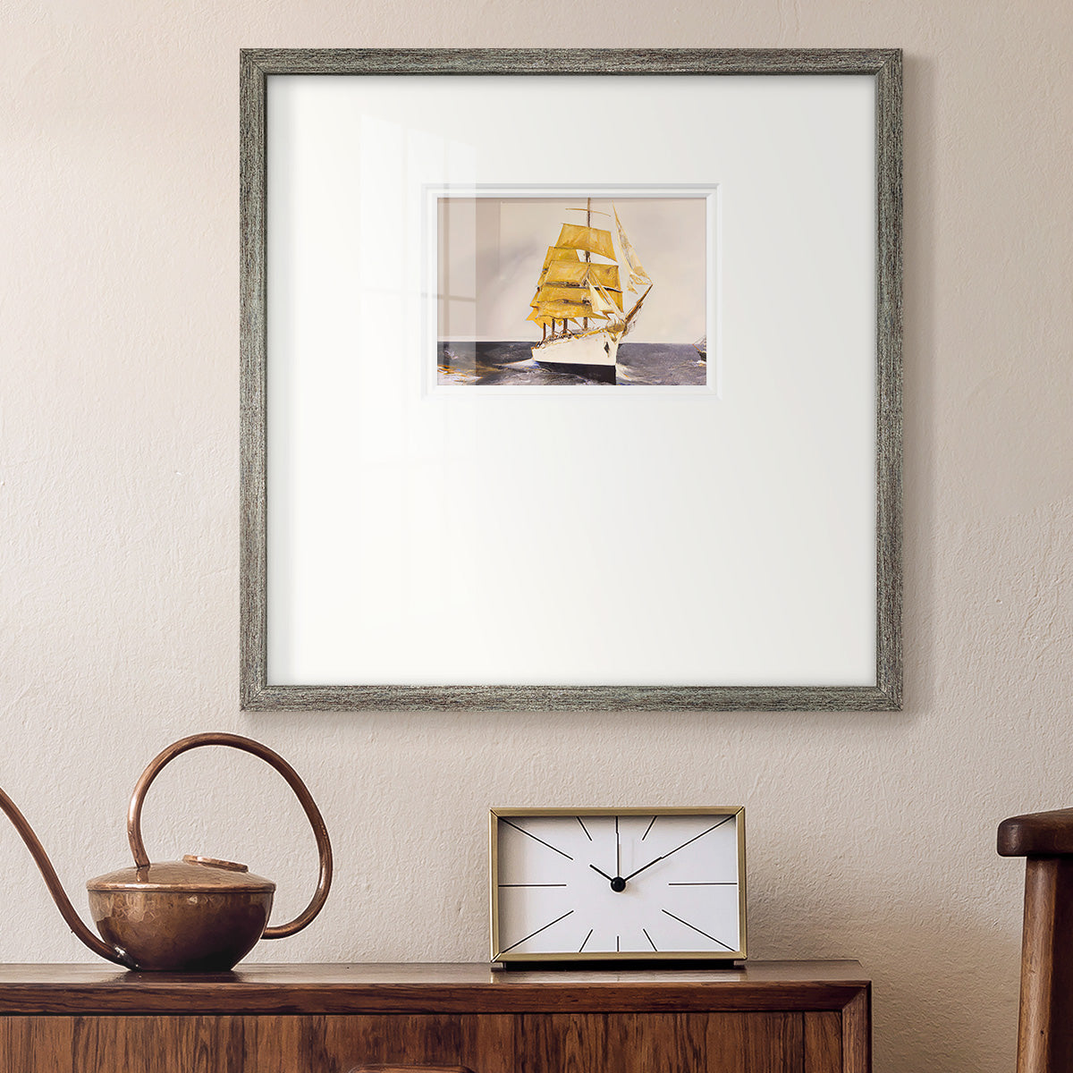 Golden Sailor Premium Framed Print Double Matboard