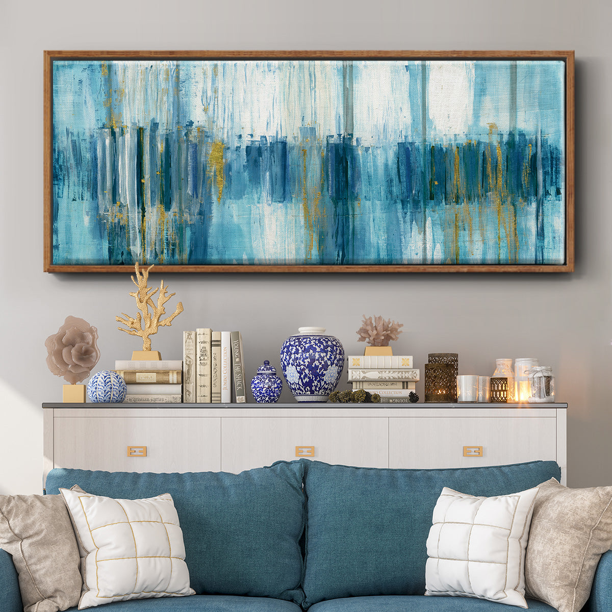 Abstract Saturnia - Floater Framed Canvas Print