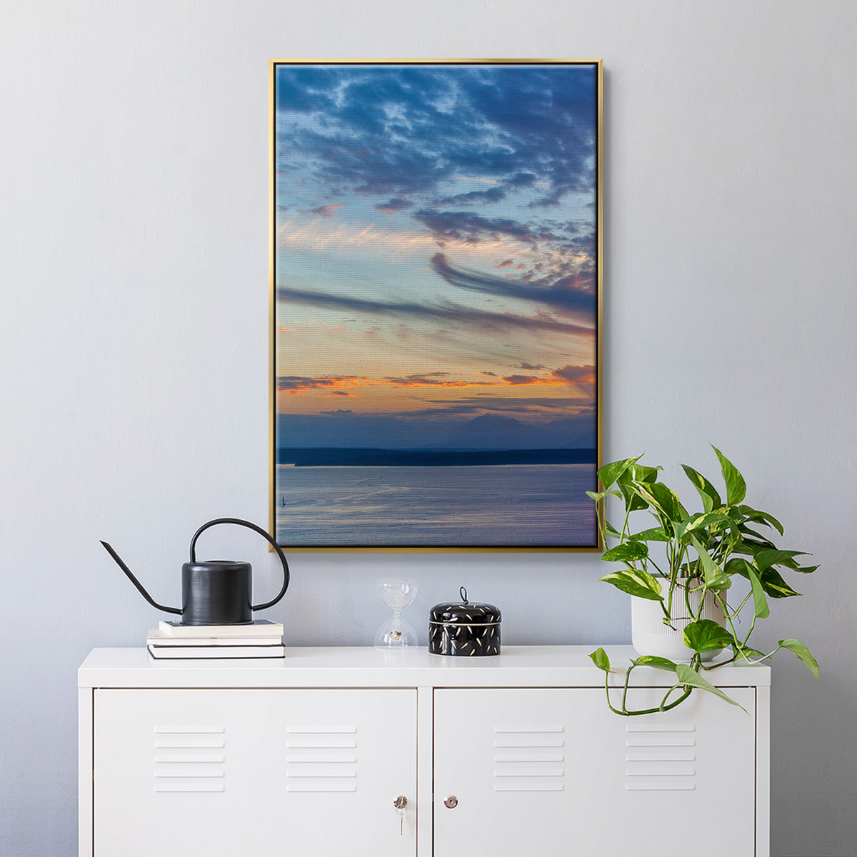 Cloud Variations - Framed Premium Gallery Wrapped Canvas L Frame - Ready to Hang