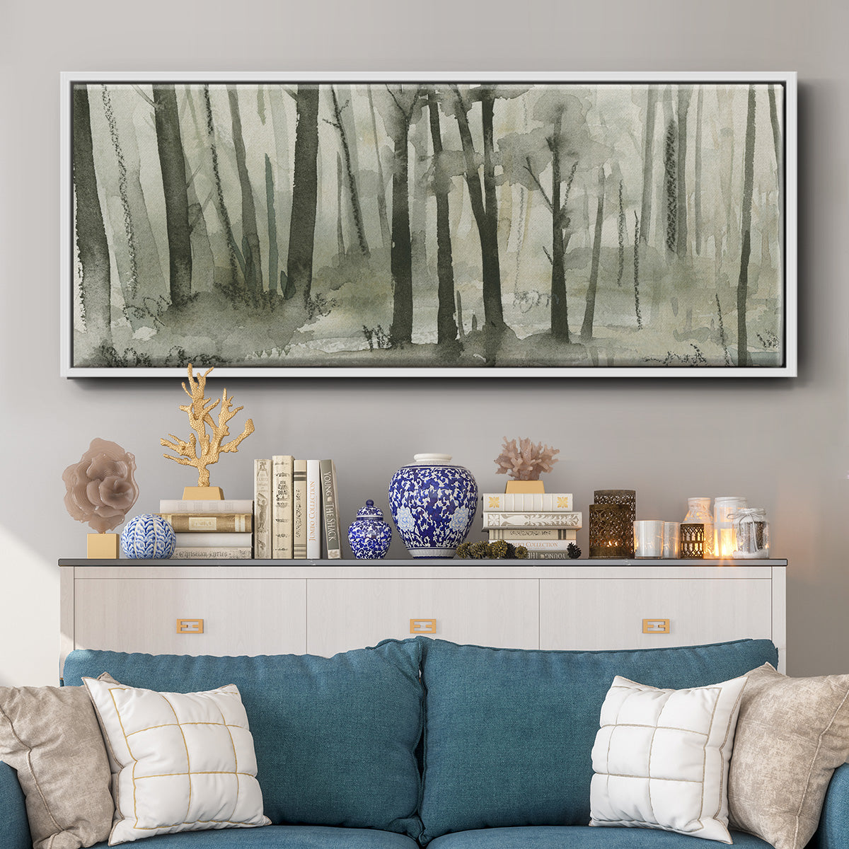 Into the Woods I - Floater Framed Canvas Print