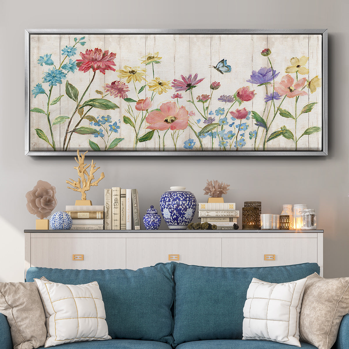 Wildflower Flutter On - Floater Framed Canvas Print