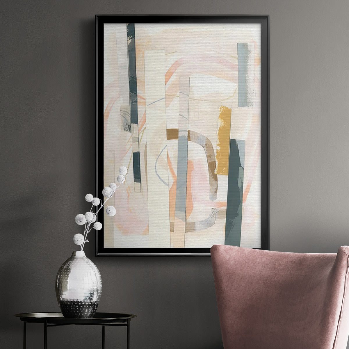 Melon Litmus III - Modern Framed Canvas Print