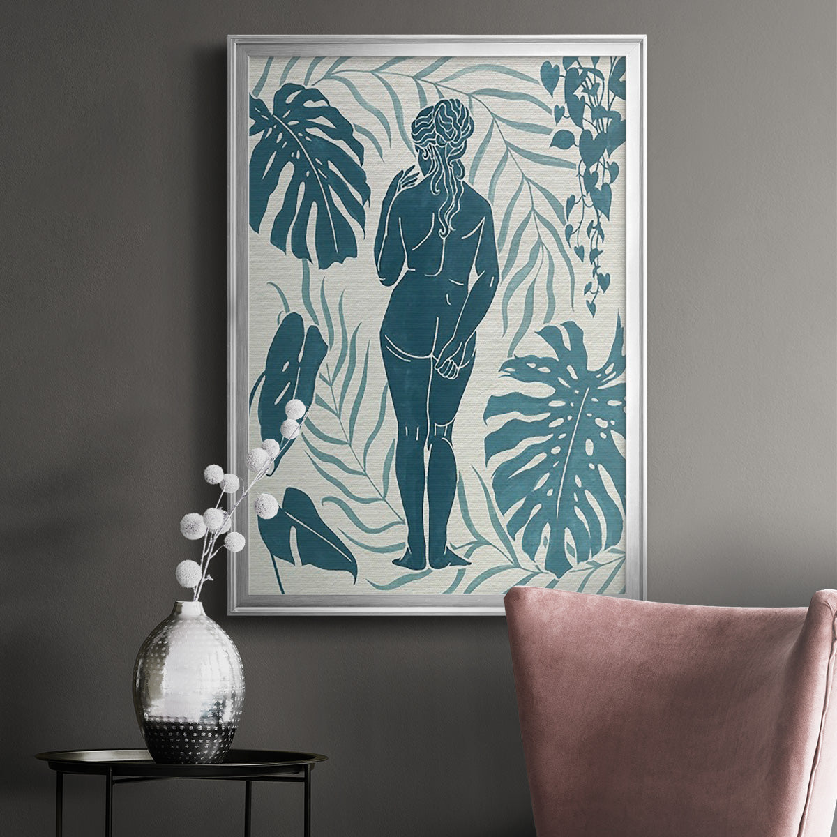 Moon Gazer III - Modern Framed Canvas Print