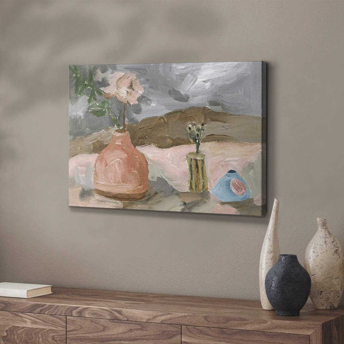 Vase of Pink Flowers I - Canvas Art Print
