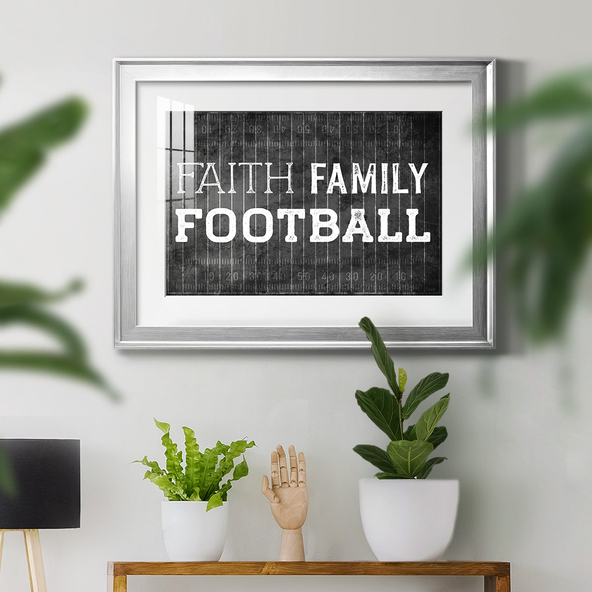 Faith Family Football Premium Framed Print - Ready to Hang