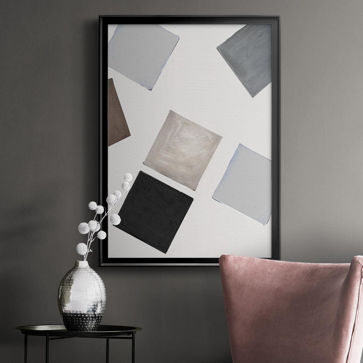 Block Encounter Revisit I - Modern Framed Canvas Print