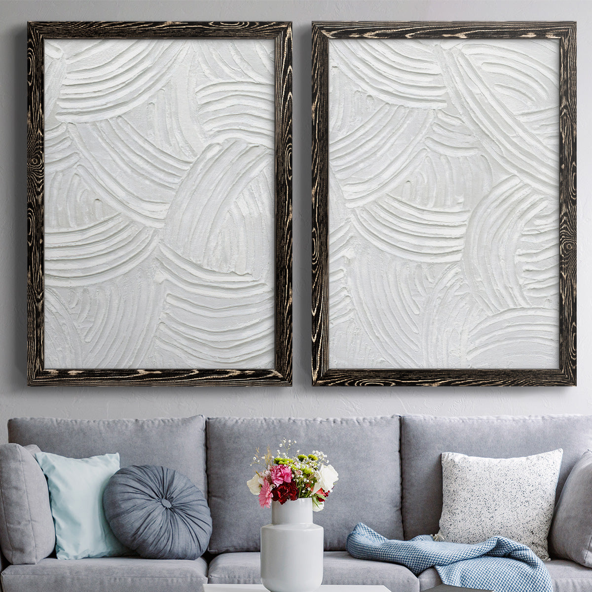 Sandstone Grooves I - Premium Framed Canvas 2 Piece Set - Ready to Hang