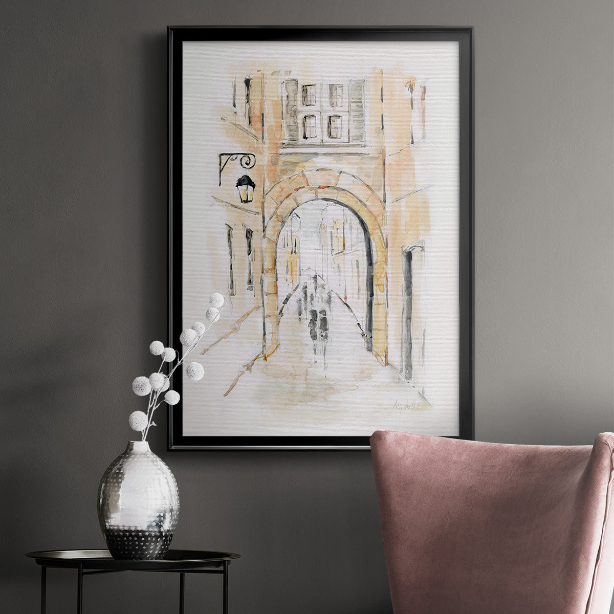 Venice Market Day II - Modern Framed Canvas Print