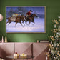 Christmas Rush - Framed Gallery Wrapped Canvas in Floating Frame