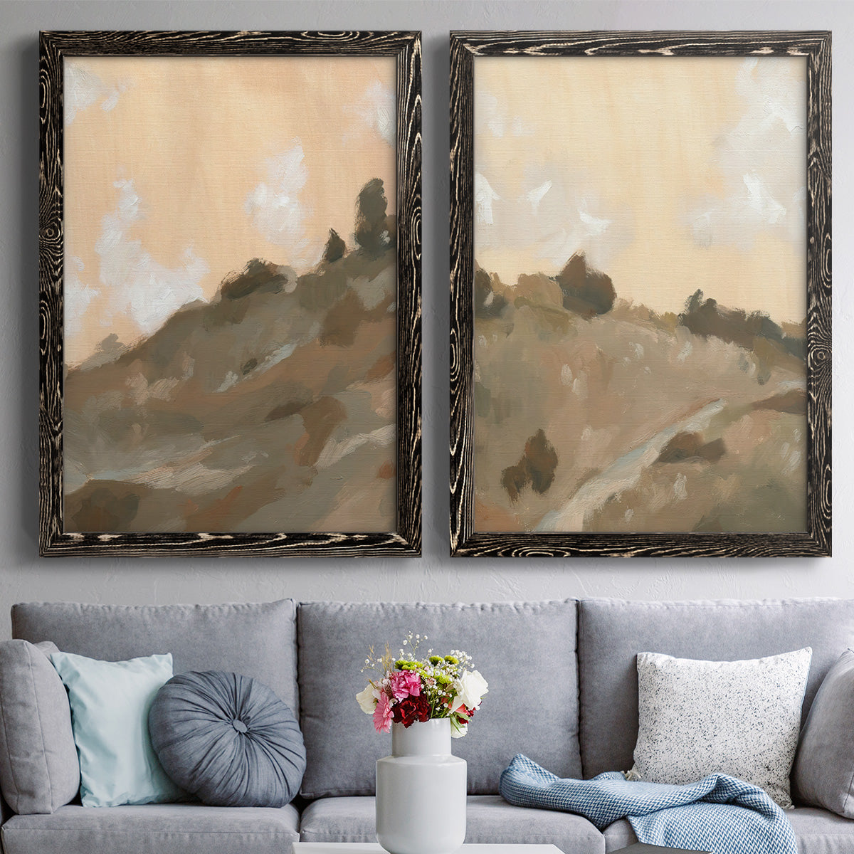 Hillside Walking Path III - Premium Framed Canvas 2 Piece Set - Ready to Hang