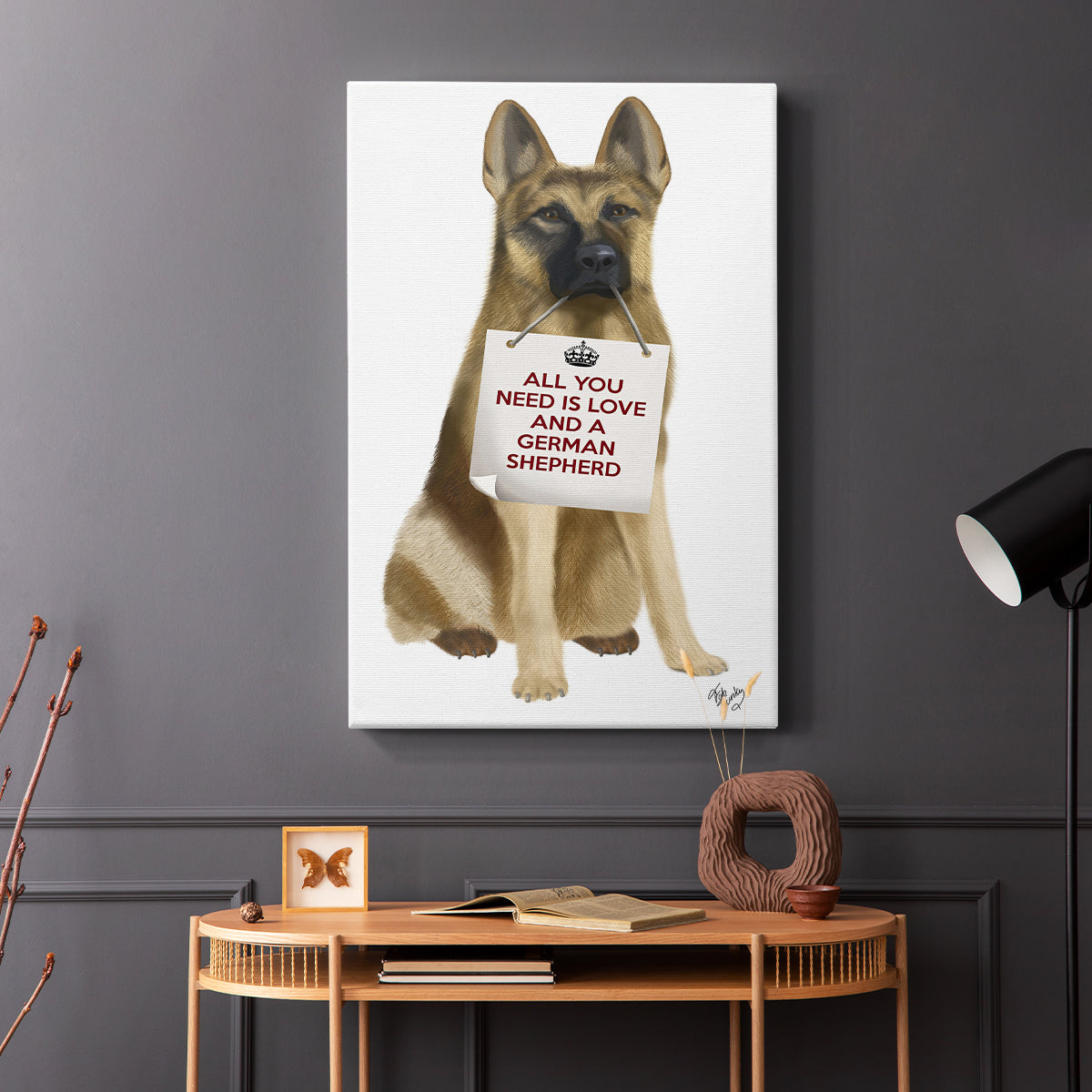 Love and German Shepherd - Canvas Art Print