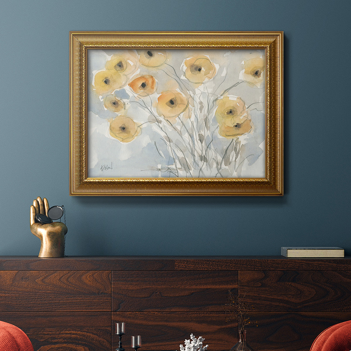 Sunset Poppies II Premium Framed Canvas- Ready to Hang