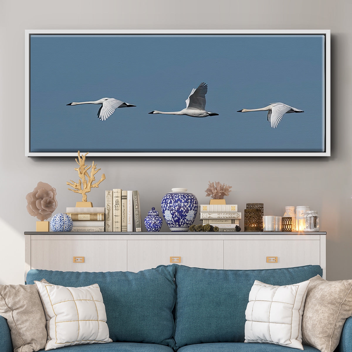 Wing Up Wing down - Floater Framed Canvas Print