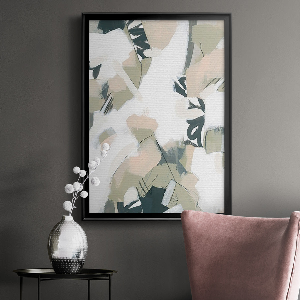 Sumi Storm II - Modern Framed Canvas Print