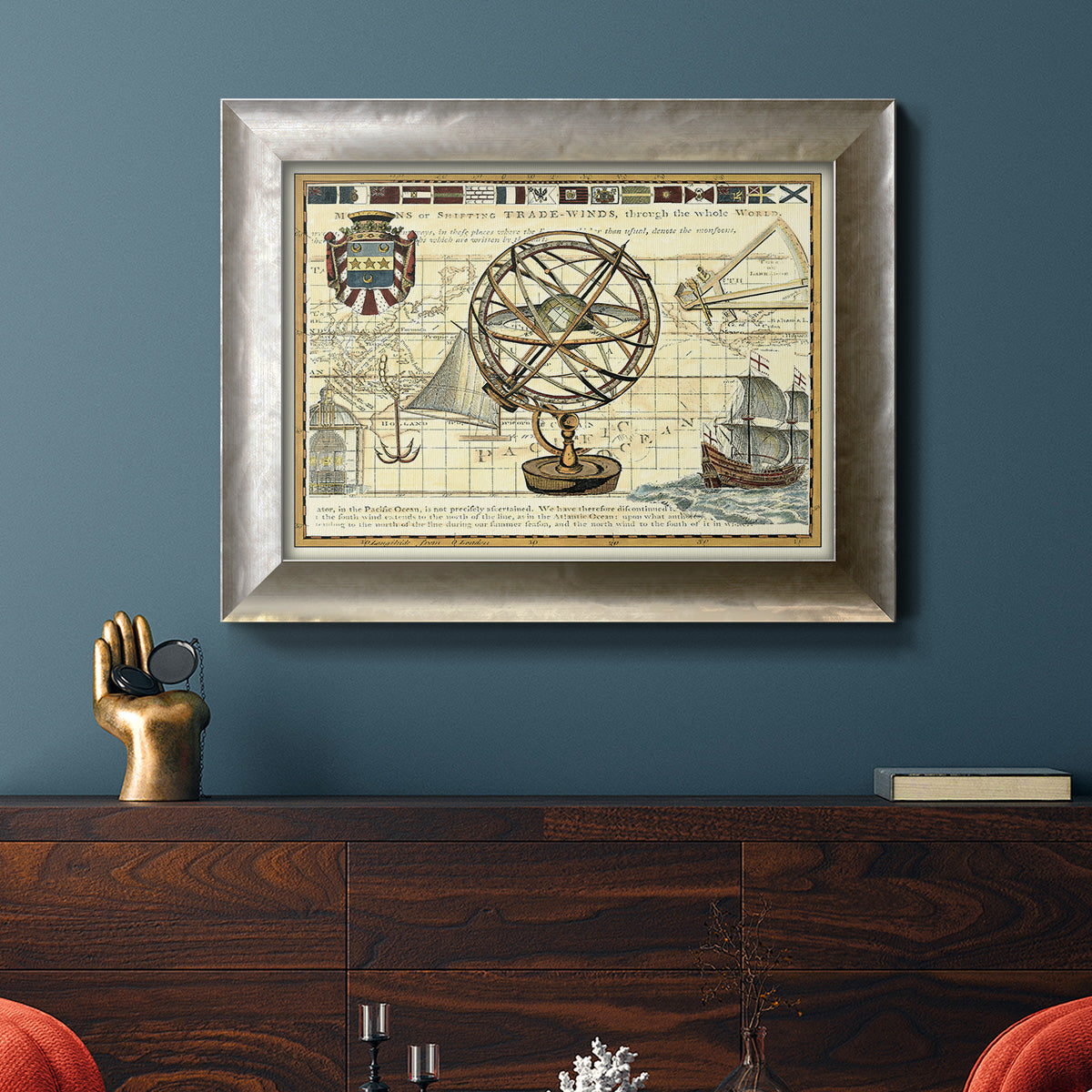 Nautical Map I Premium Framed Canvas- Ready to Hang