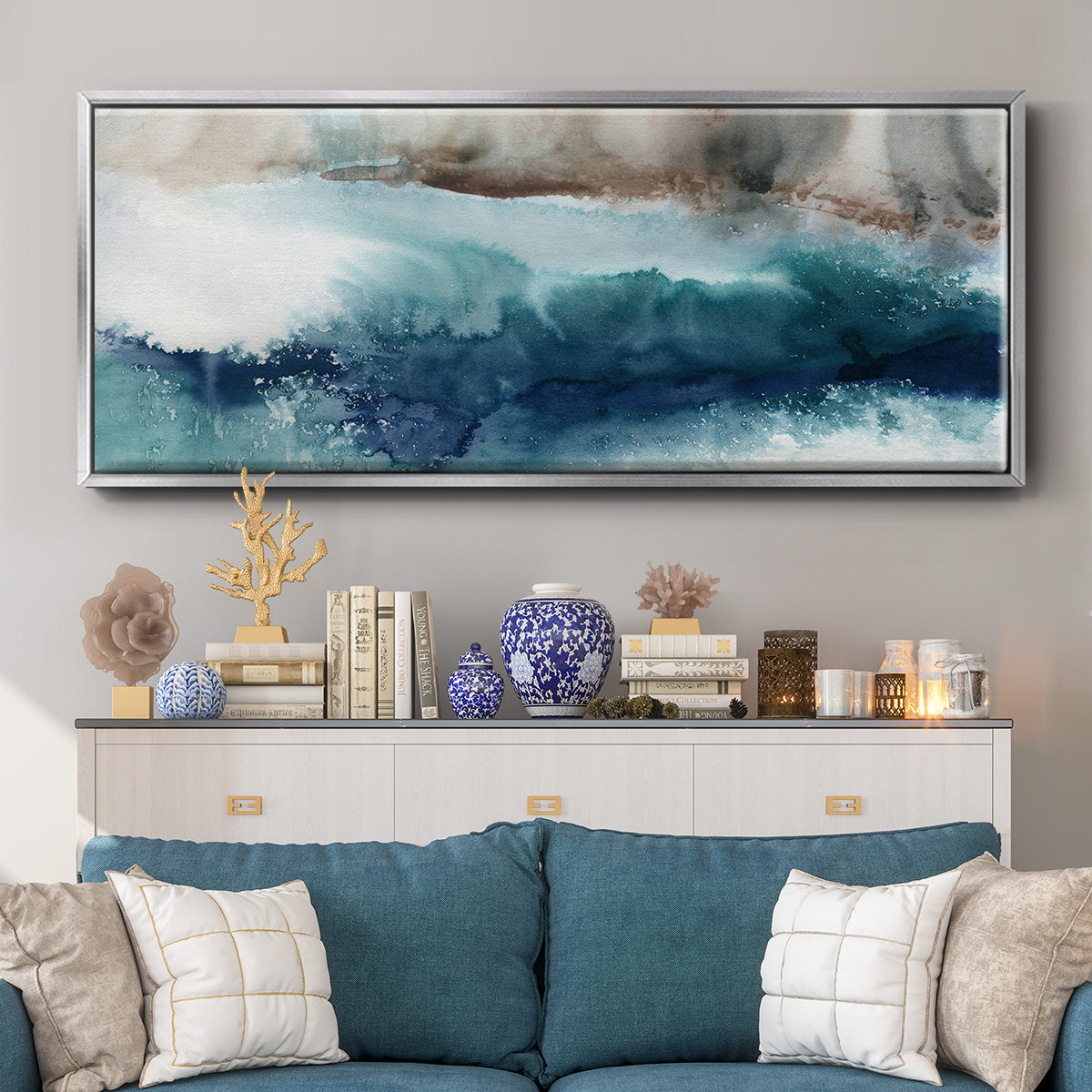 Shifting Seashore - Floater Framed Canvas Print