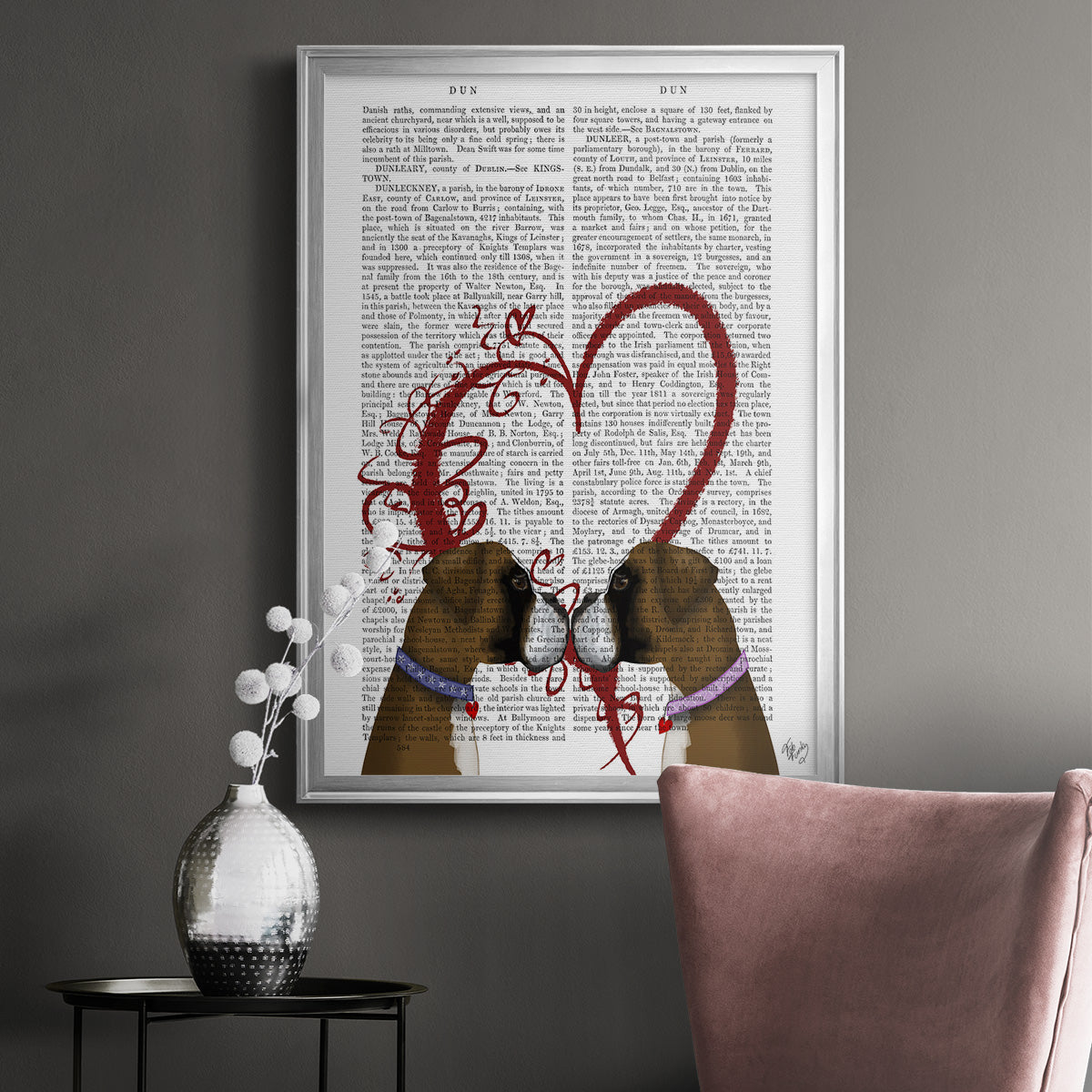 Boxer Love - Modern Framed Canvas Print