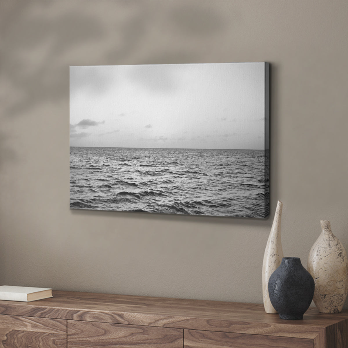Rough Gray Sea Waves - Canvas Art Print