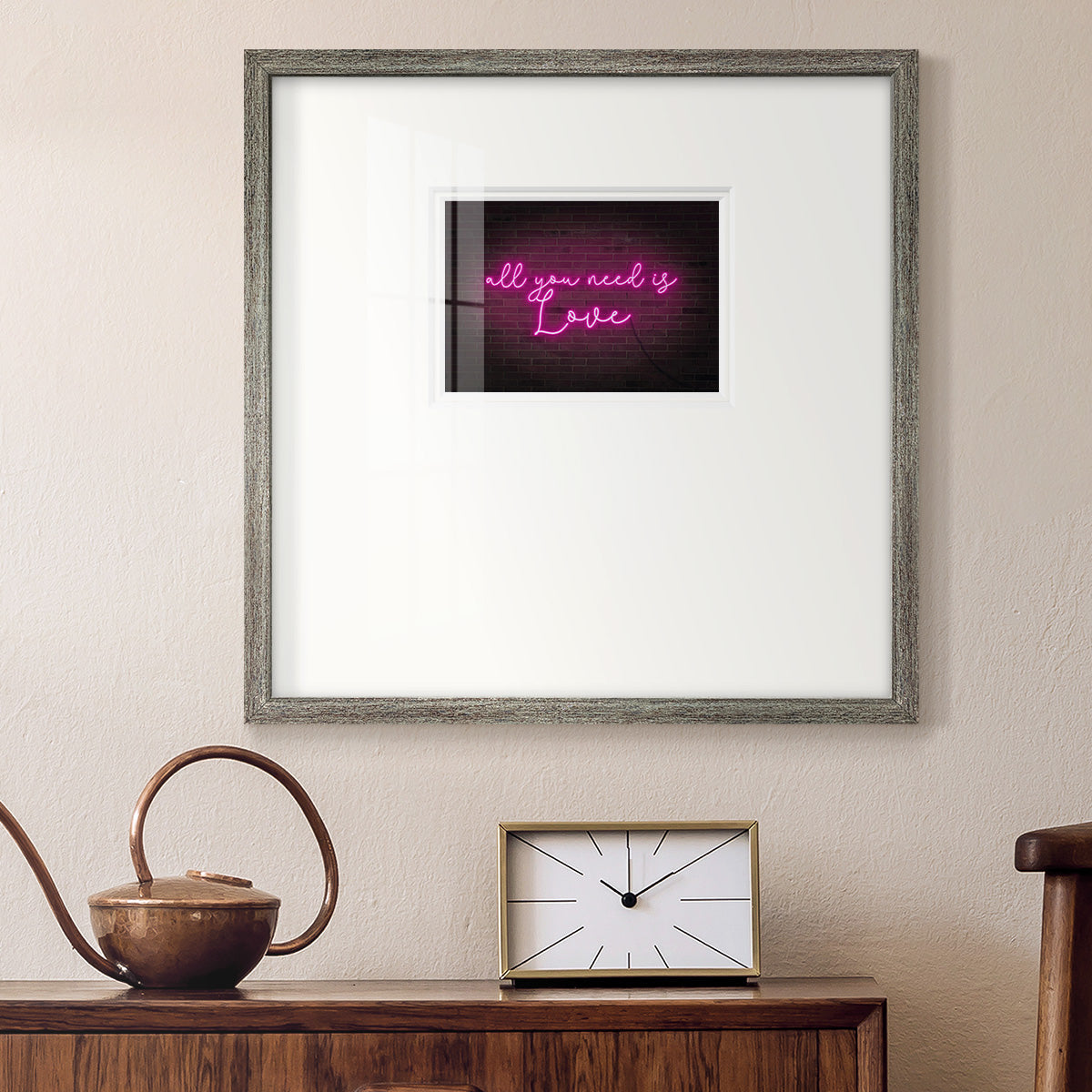 Neon Love I Premium Framed Print Double Matboard