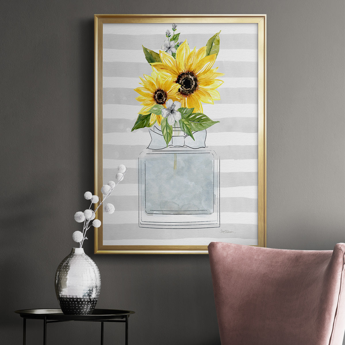 Sunflower Perfume II - Modern Framed Canvas Print