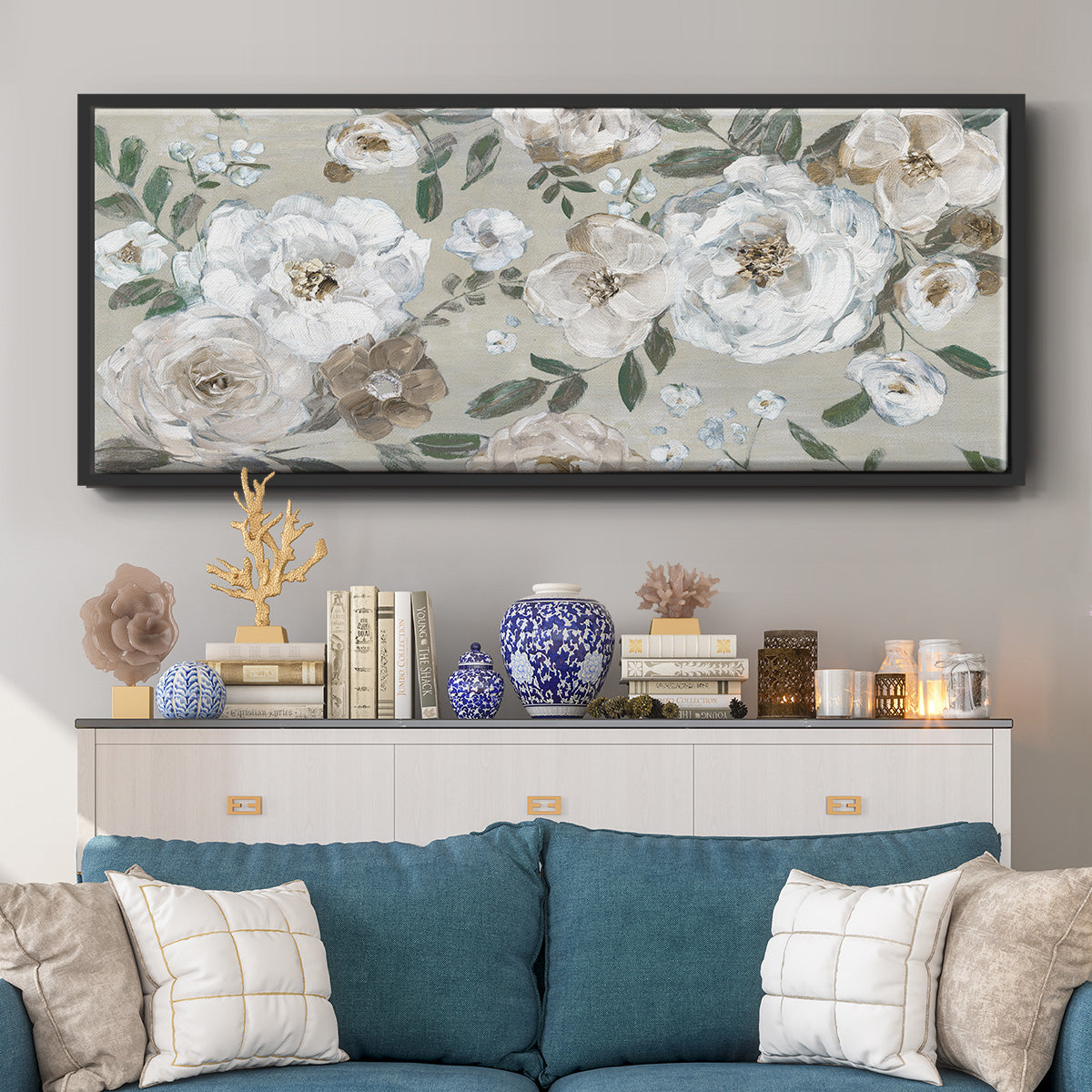 Rose Garden - Floater Framed Canvas Print