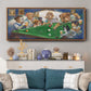 Pool Dogs - Floater Framed Canvas Print