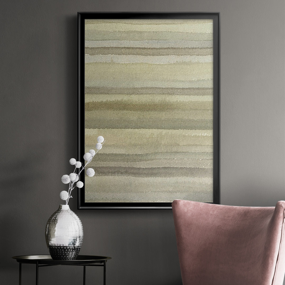 Lines in Neutral I - Modern Framed Canvas Print