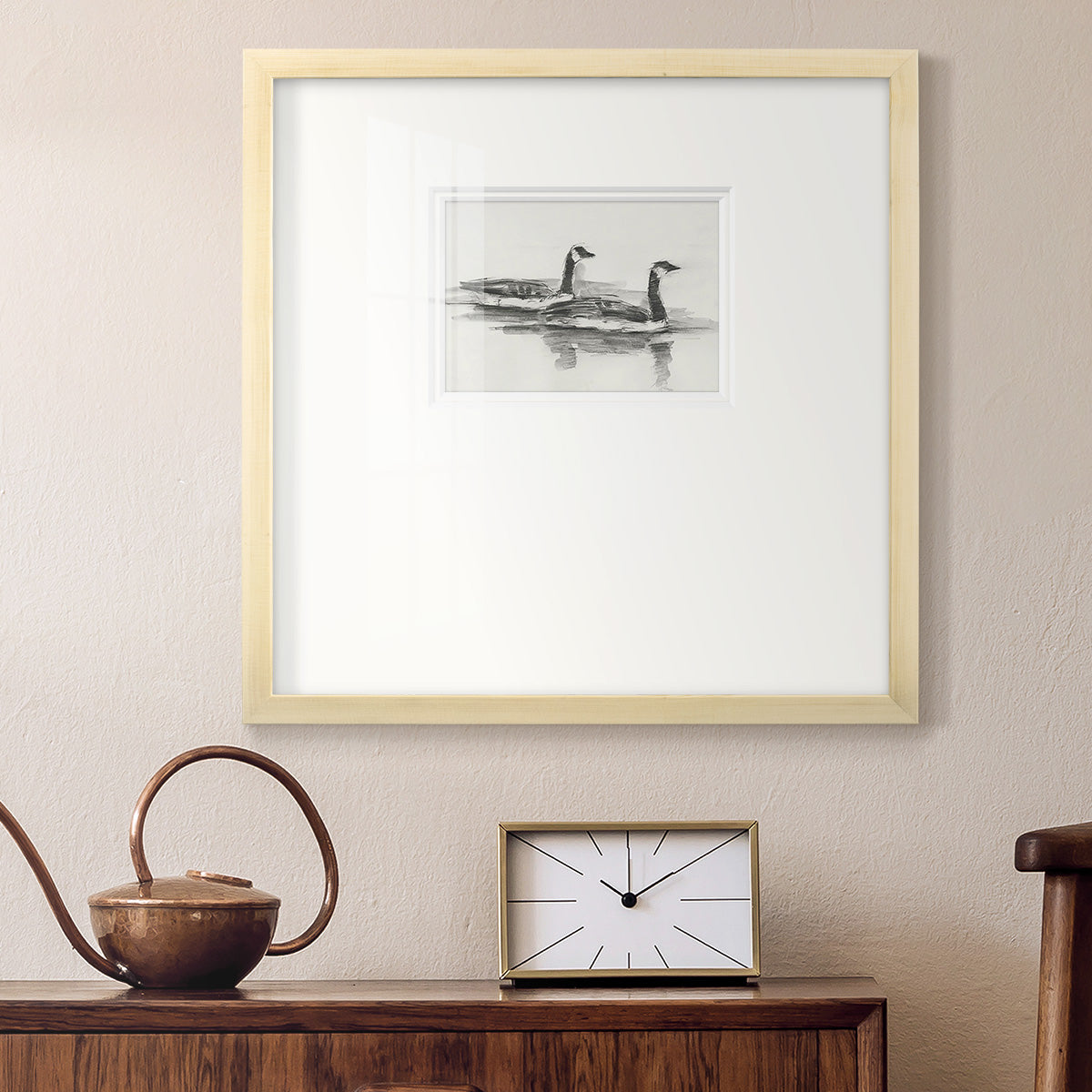 Geese Study I Premium Framed Print Double Matboard