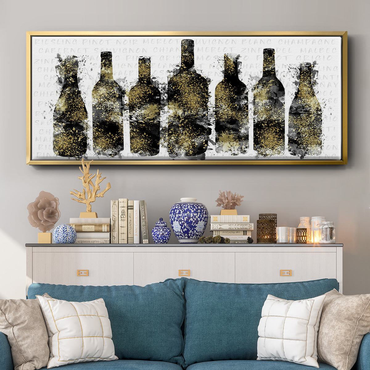 Wine Selection - Floater Framed Canvas Print