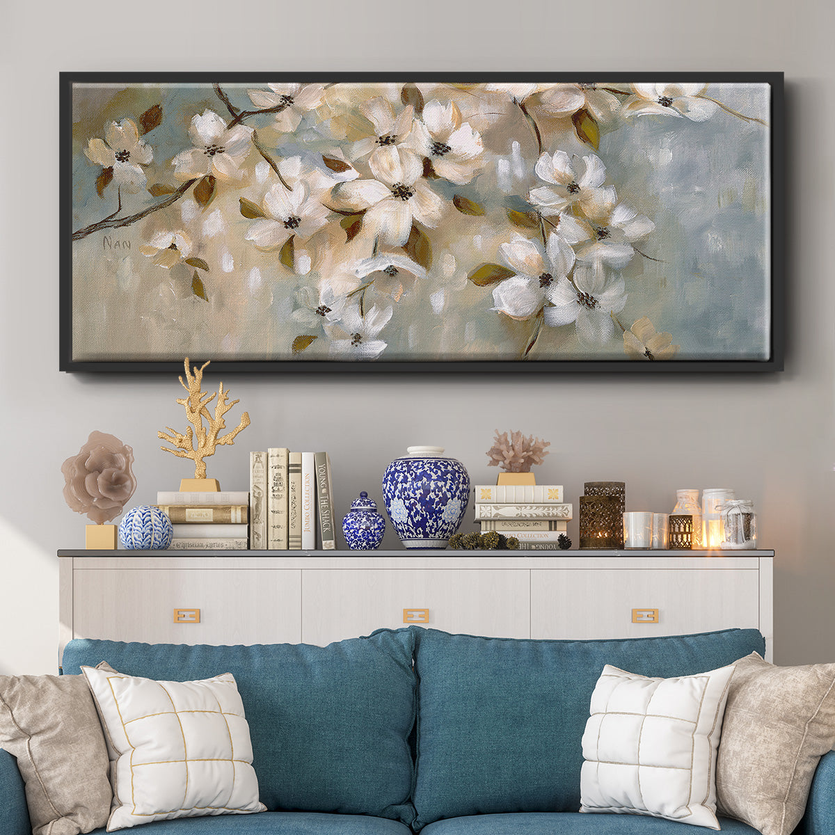 Blossoms of May - Floater Framed Canvas Print