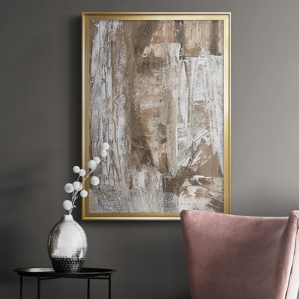 Bronzed I - Modern Framed Canvas Print