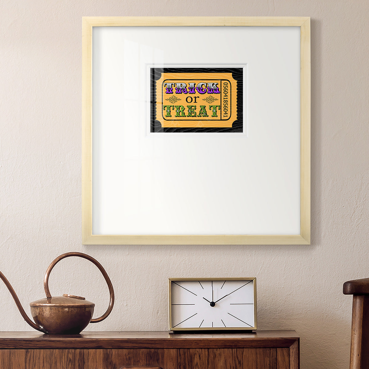 Trick or Treat Ticket Premium Framed Print Double Matboard