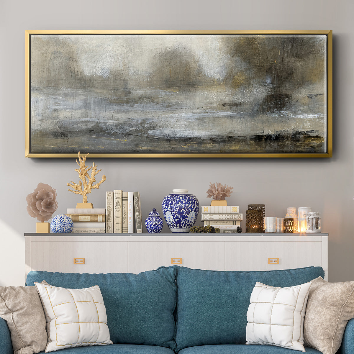 Gilt Landscape I - Floater Framed Canvas Print