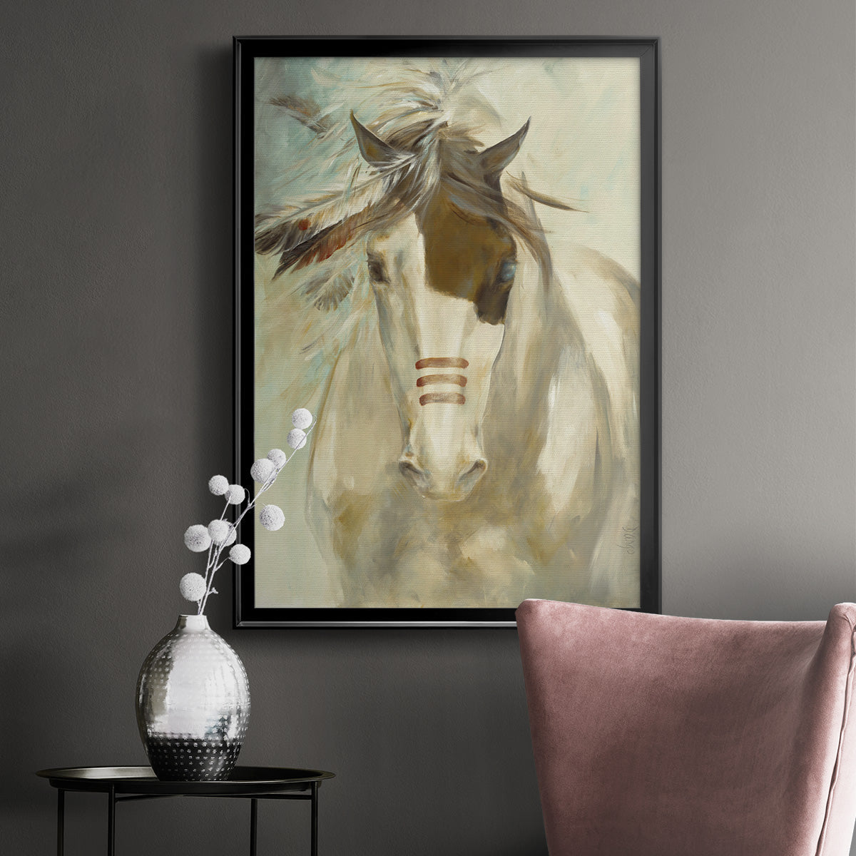 Warrior - Modern Framed Canvas Print