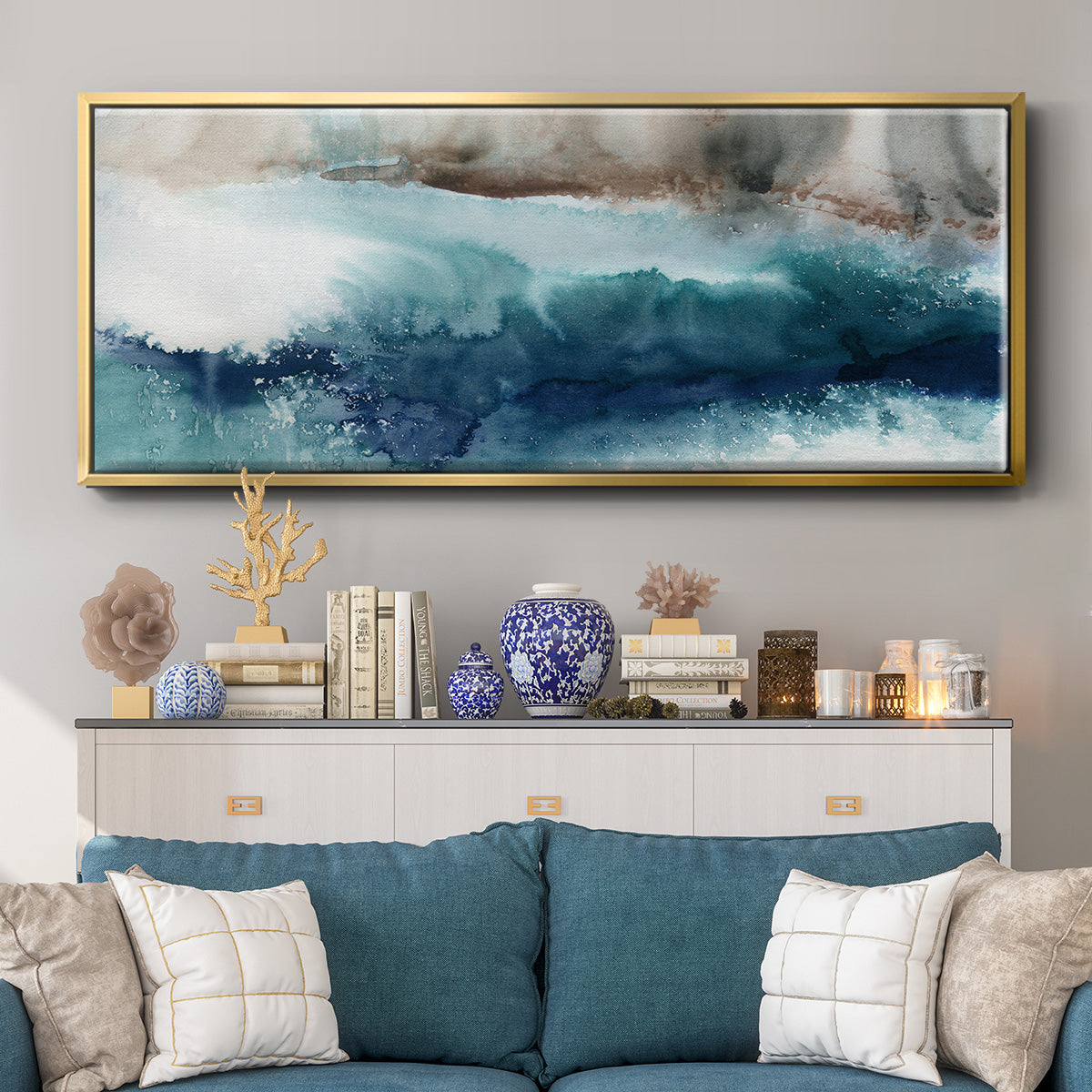 Shifting Seashore - Floater Framed Canvas Print