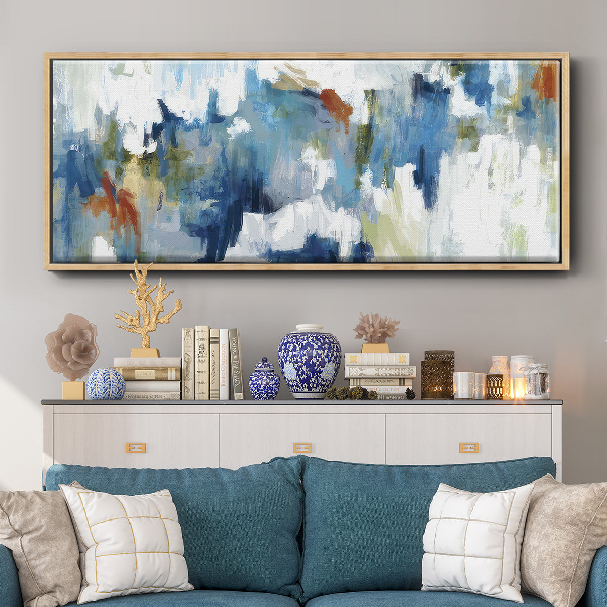 Color Falls - Floater Framed Canvas Print