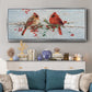 Cardinals in Winter - Floater Framed Canvas Print