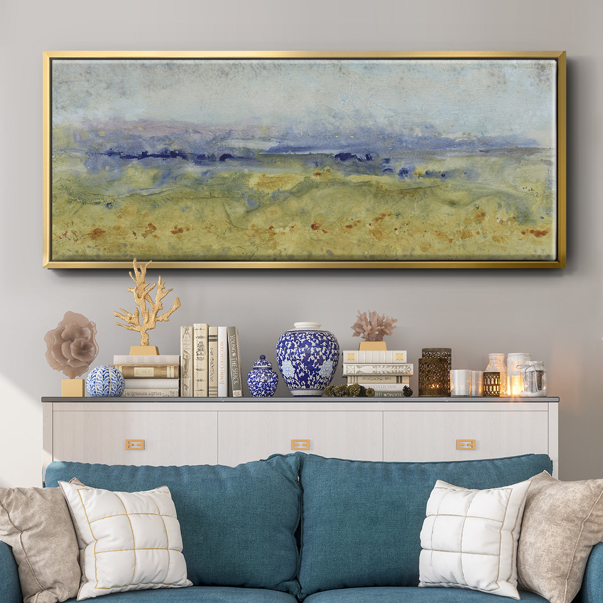 Open Terrain I - Floater Framed Canvas Print