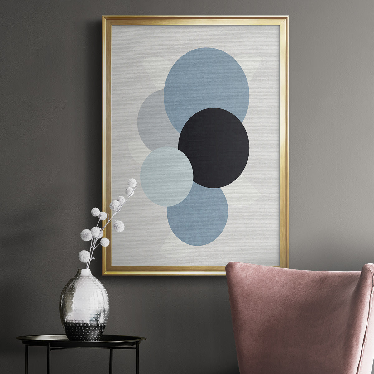 Shapely Blues II - Modern Framed Canvas Print