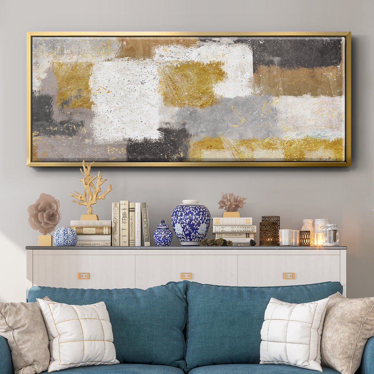 Neutrelle - Floater Framed Canvas Print