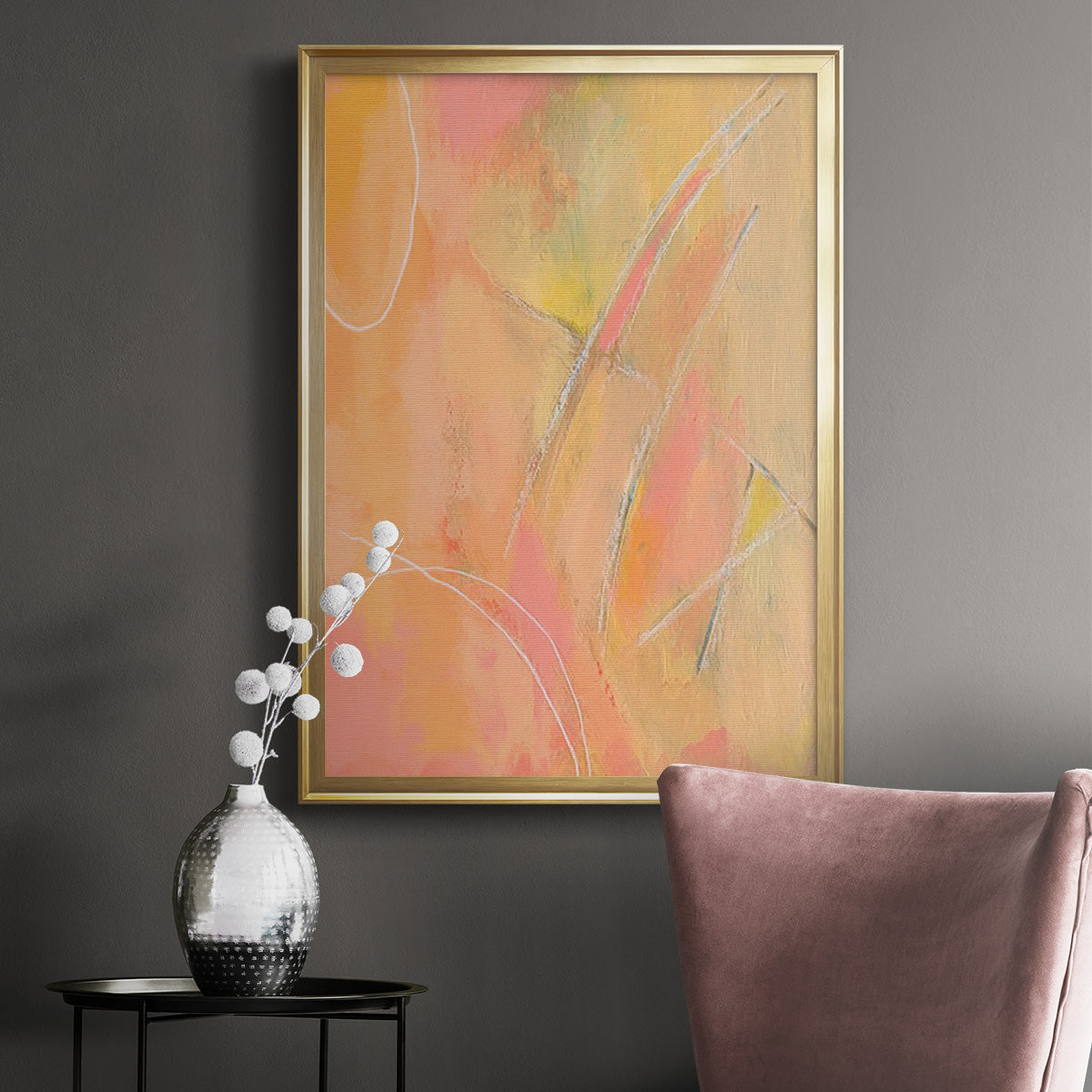 Peach Bliss III - Modern Framed Canvas Print