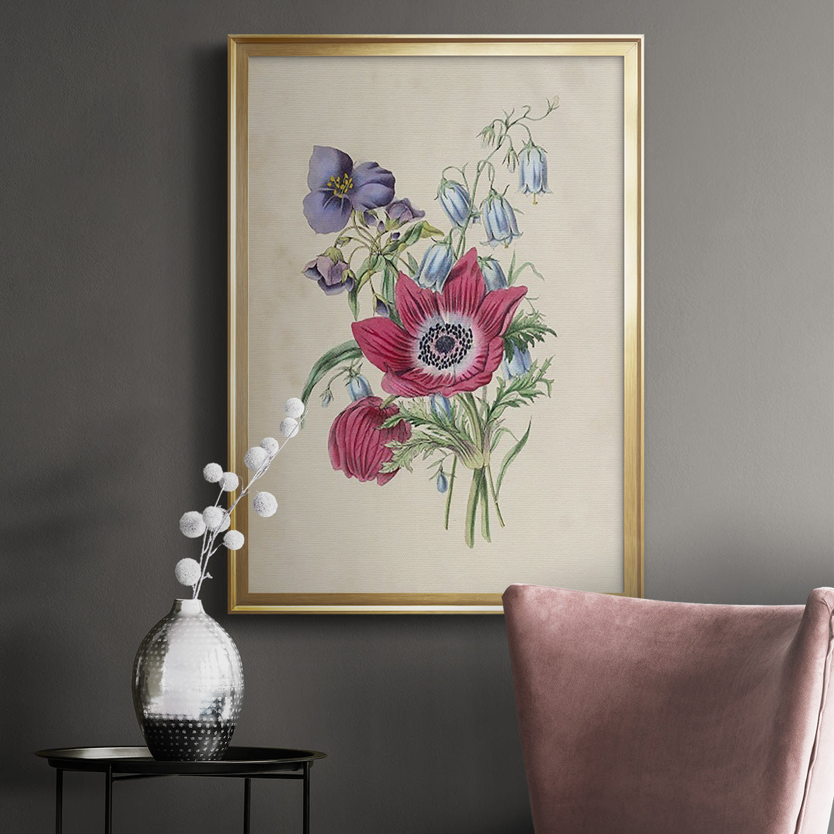 Antique Garden Bouquet I - Modern Framed Canvas Print