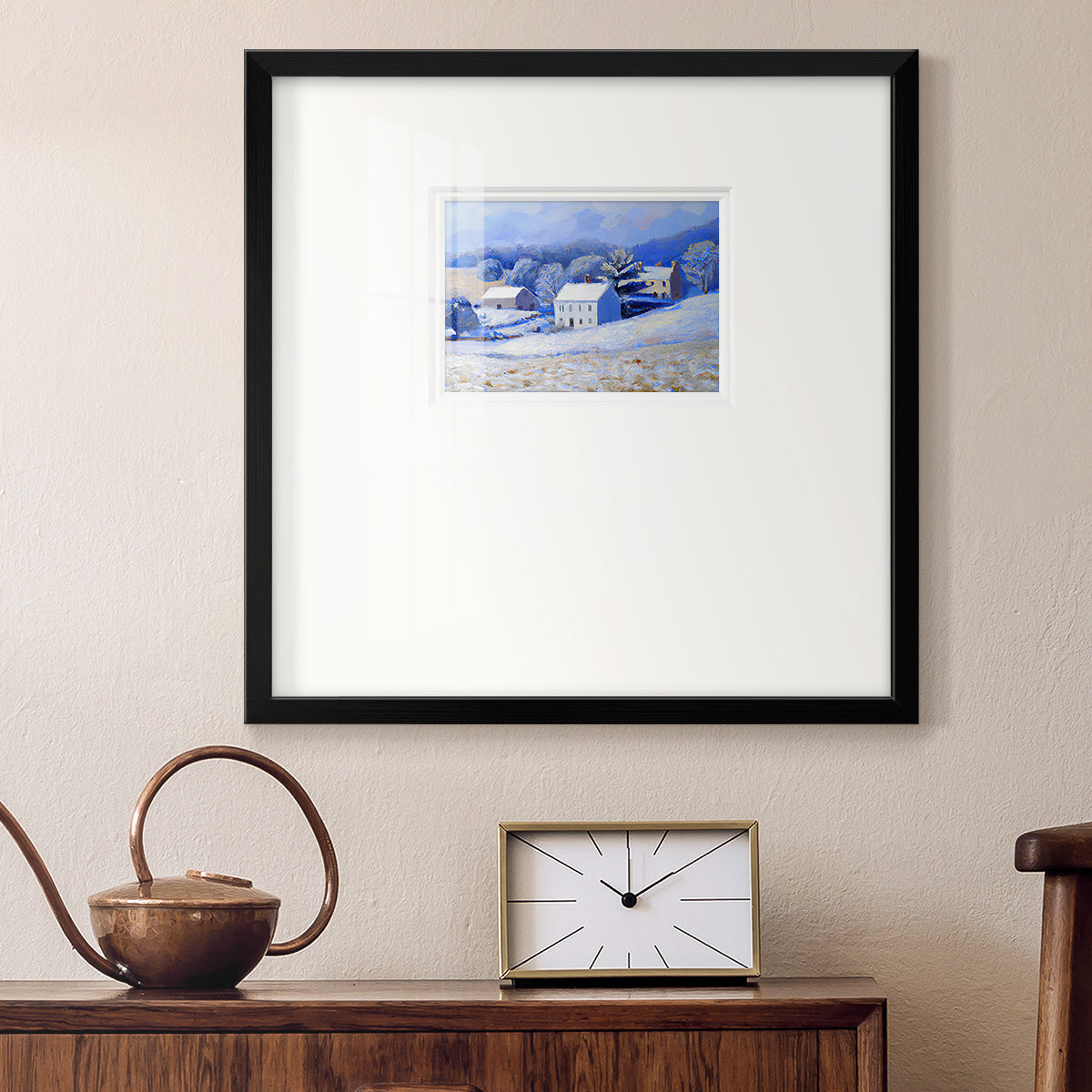 Snow Barn vI Premium Framed Print Double Matboard